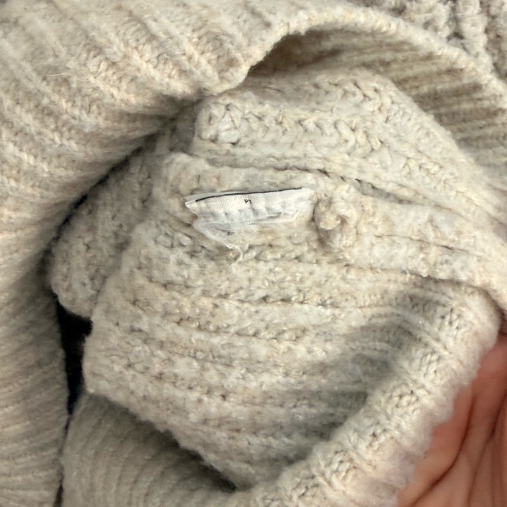 Pure Collection Cream Ribbed Crew Neck Sweater Size XL - Picture 3 of 8